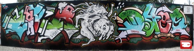 Fresques Par Mr.dheo, Caver, Tosco - Lisbonne (Portugal)