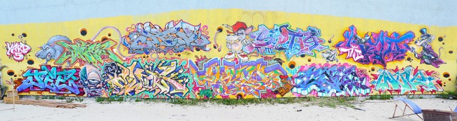 Fresques Par Cope2, Indie 184, T-kid, Ewok, Cren, Jee, Blen 167, Scotty 56 - Berlin (Allemagne)