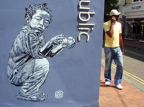 Stencil in the street by C215