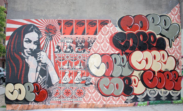 Street Art Par Cope2, Obey - New York City (NY)